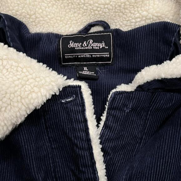 ★ Steve & Barry’s (Navy Blue) Corduroy Sherpa Collar Trucker Jacket ★ - Picture 6 of 8